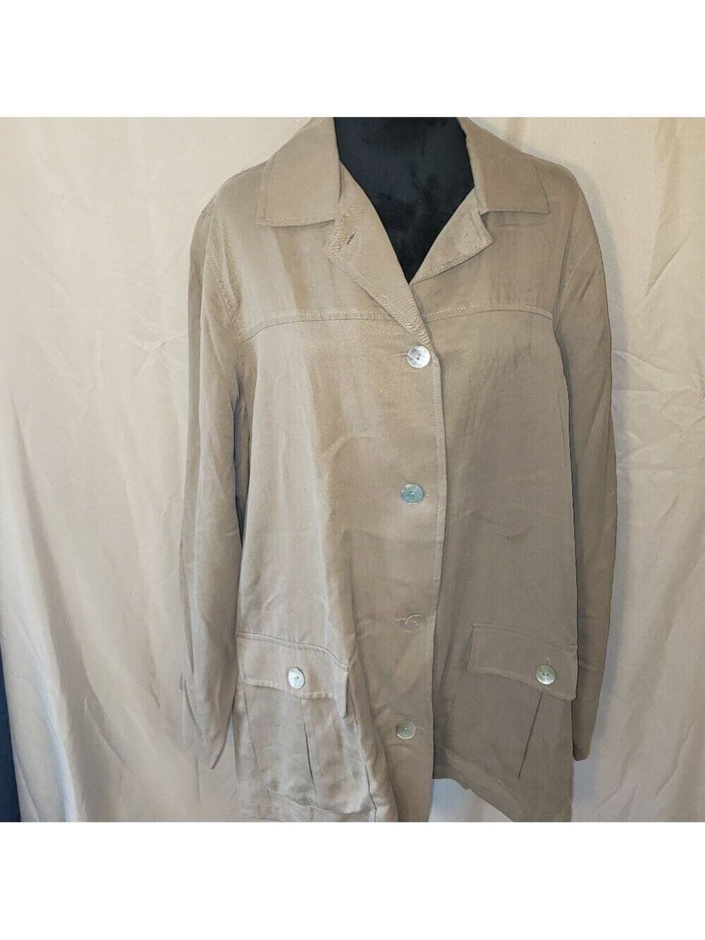 Women's Norm Thompson Tan Shirt Jacket - 1X